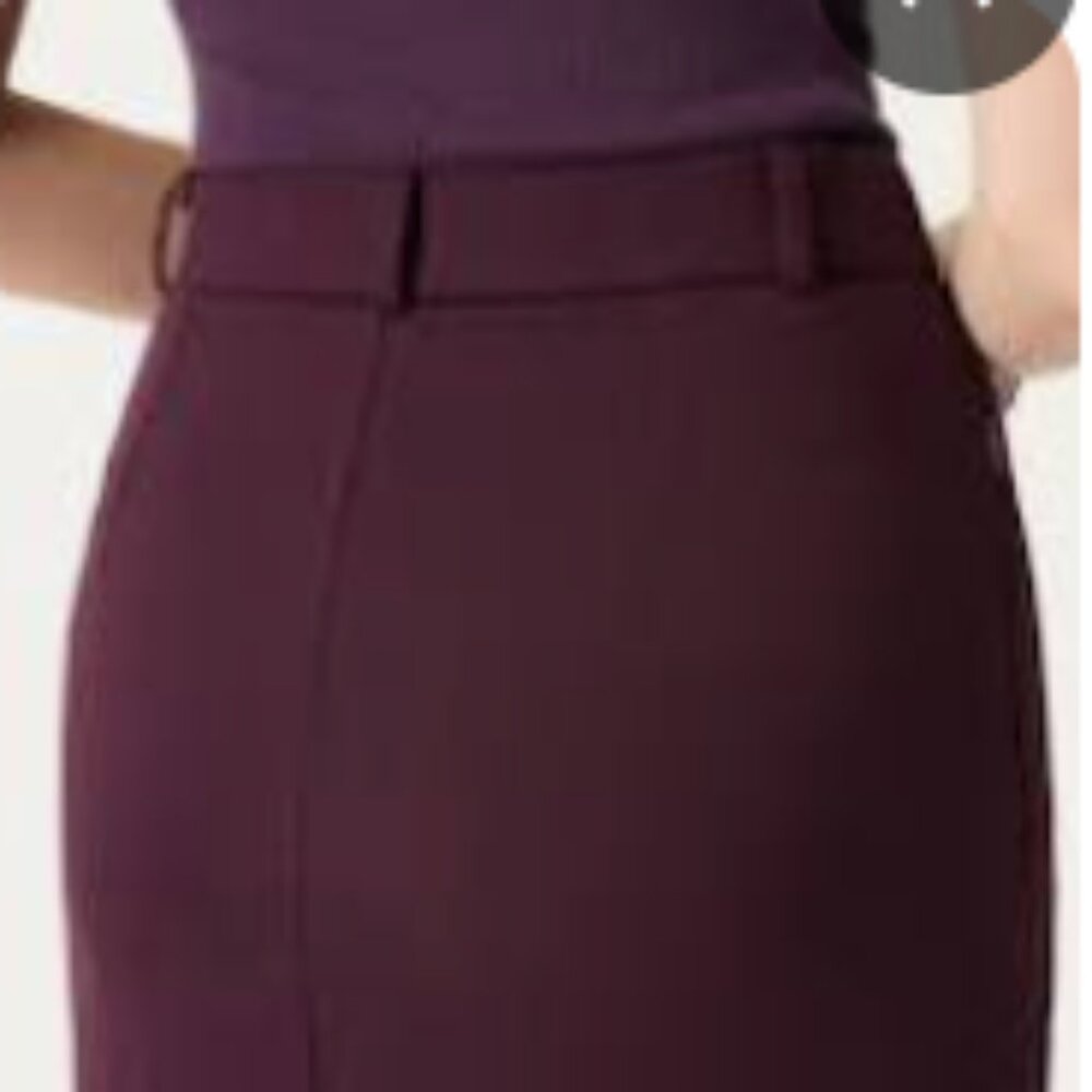 OGL Ponte-De-Roma Essential A-line Midi Skirt with Zippered Pockets NWT - Picture 6 of 11